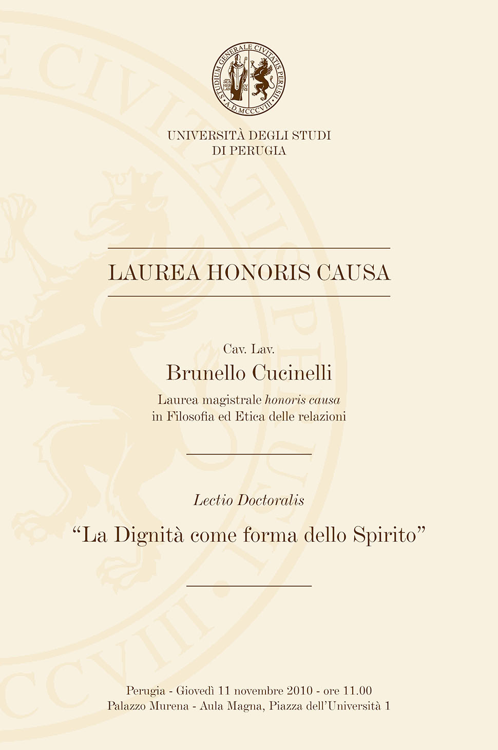 2010 - Laurea Honoris Causa